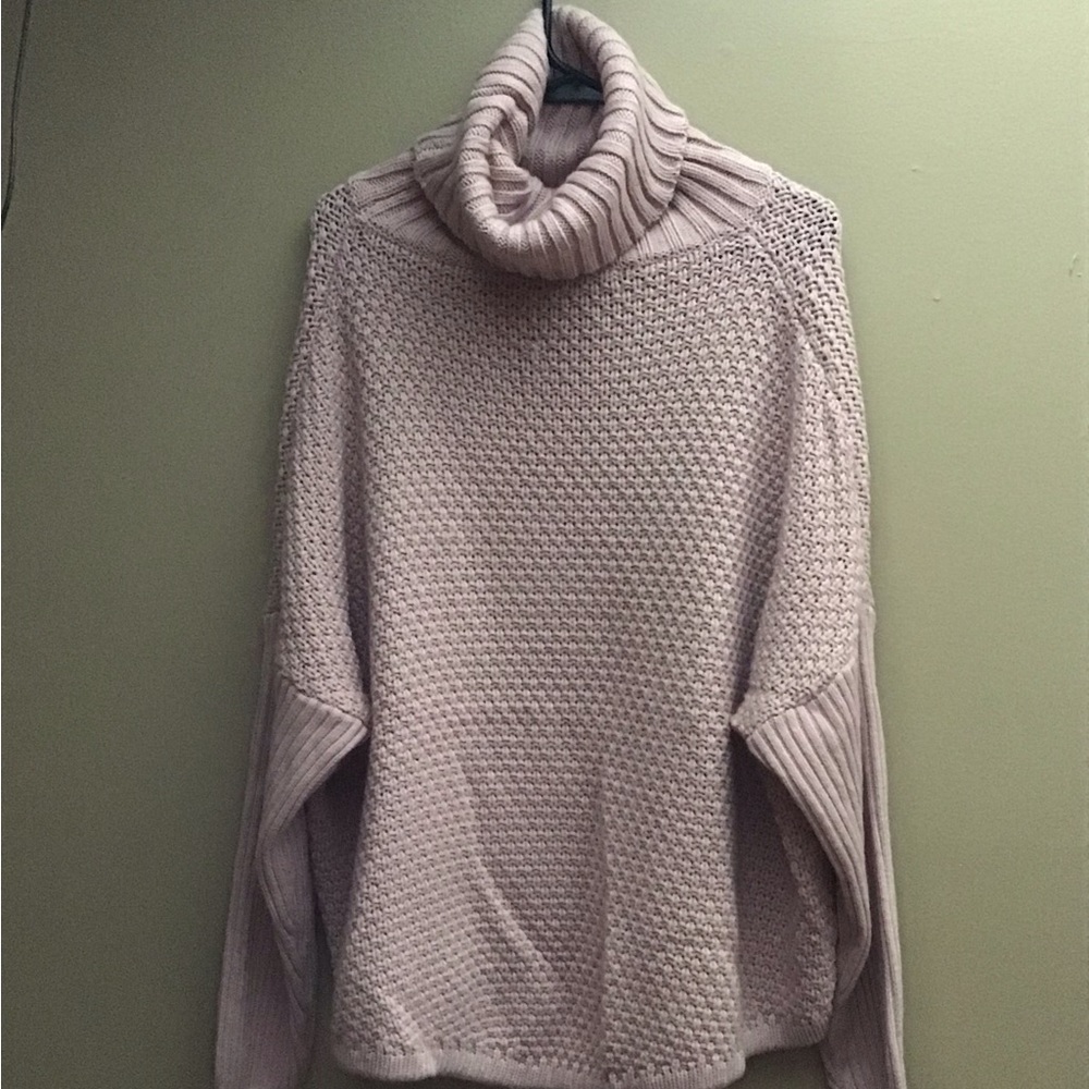 Mauve cowl neck oversized sweater